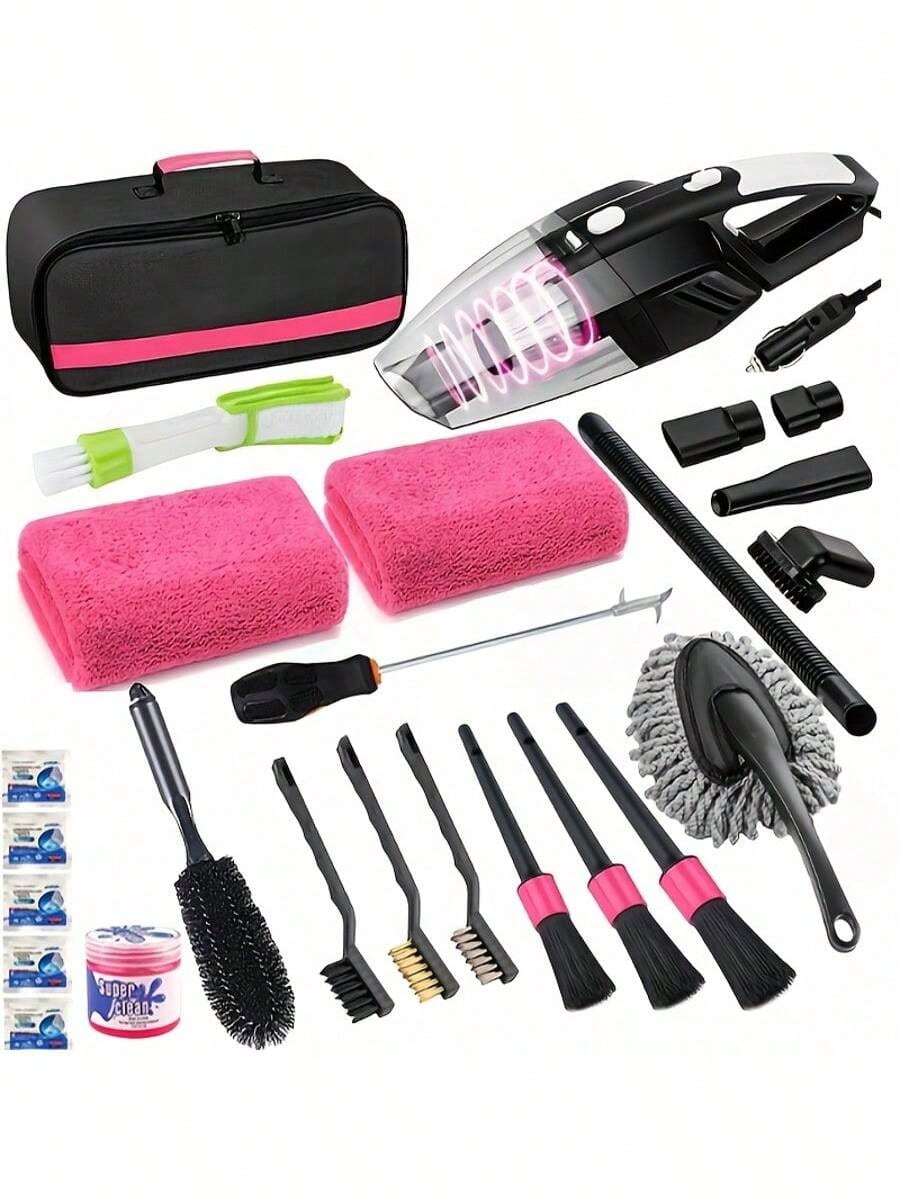 Interior Detailing Kit - 25pcs Car Cleaning Wash Kit Interior
