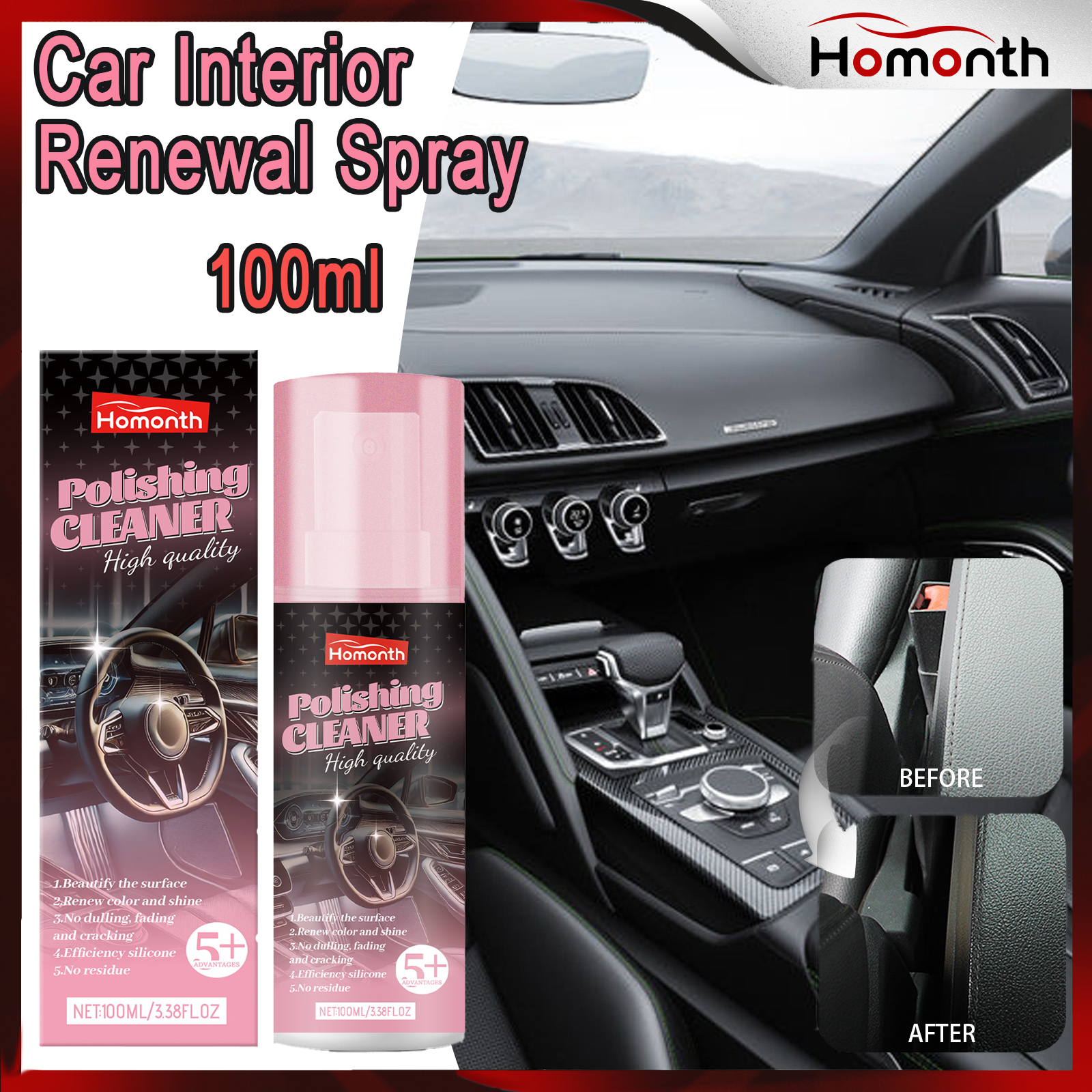 100ml Auto Interior Polish Car - Leather Cleaner Interior avaliação e preço