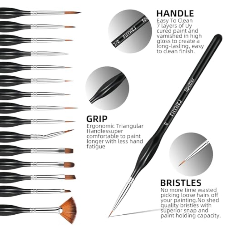 Detail Paint Brushes Set, 15PC - Detailing Brush Set avaliação e preço