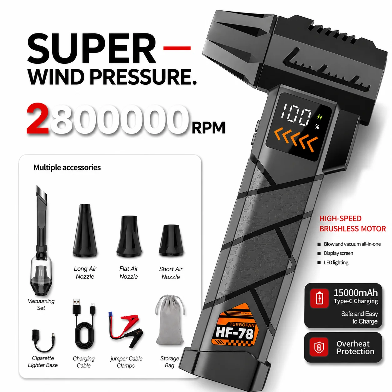 Super Powerful 2800000RPM Elec - Dryer Car Blower avaliação e preço