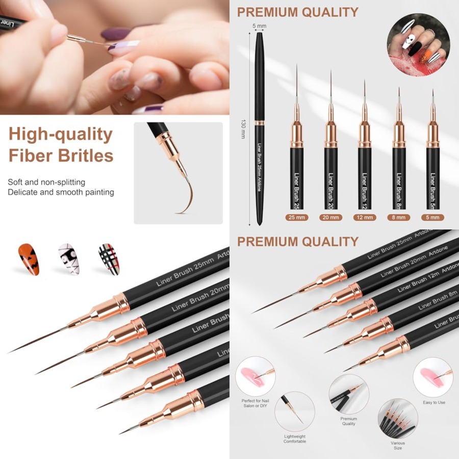 Metallic Nail Art Pens, Liner  - Detailing Brush Set avaliação e preço