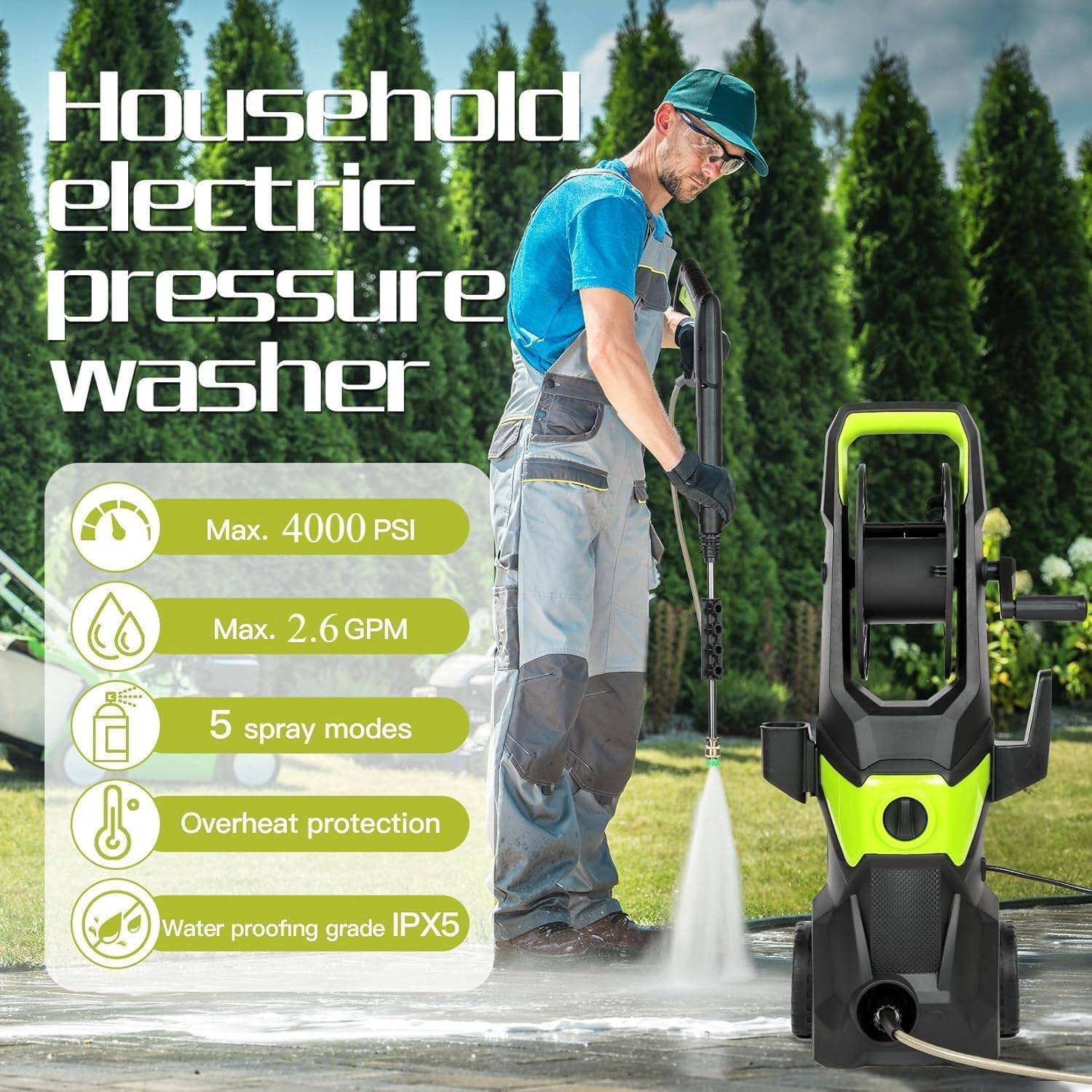 4000PSI Electric Pressure Wash - Pressure Washer Foam Gun avaliação e preço